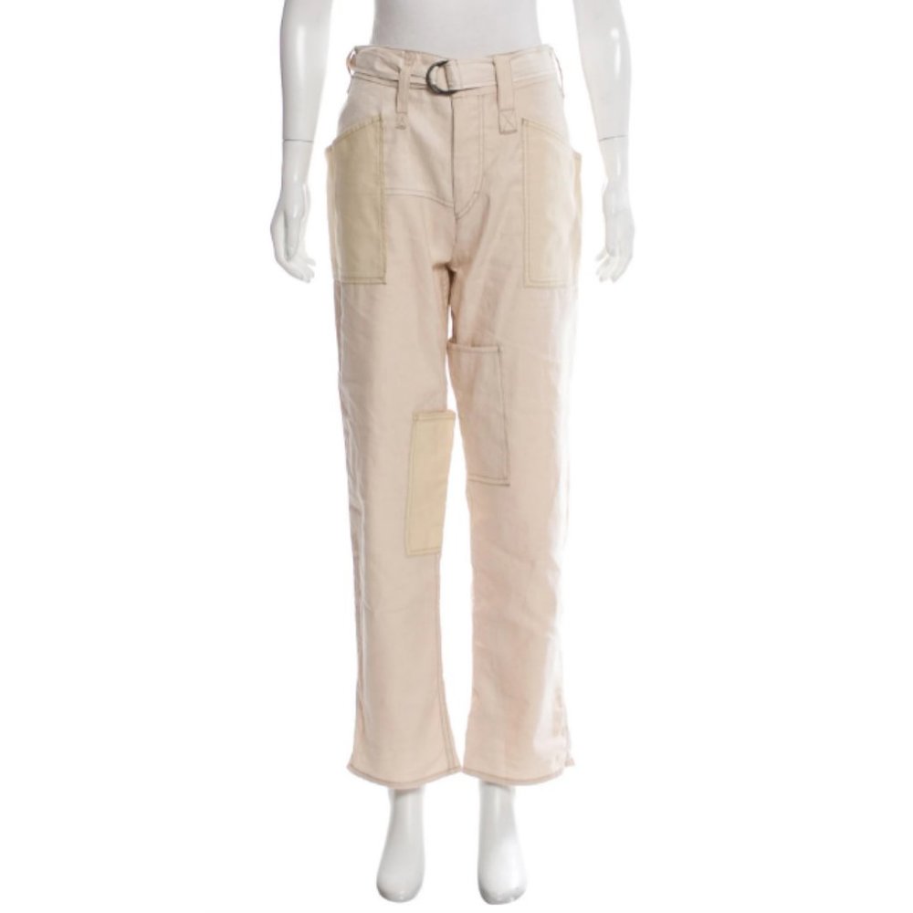 ISABEL MARANT Linen-Blend High-Rise Cargo Pants